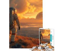 Adult Jigsaw Puzzles1000 Pieces Astronaunt Another Planet Help The Brain Exercise Presents for Women Family Games Suitable for Ages 14 And Up (38X52cm)