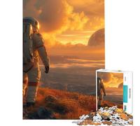 Adult Jigsaw Puzzles1000 Pieces Astronaunt Another Planet Help The Brain Exercise Presents for Women Family Games Suitable for Ages 14 And Up (38X26cm)