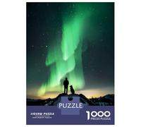 Adult Jigsaw Puzzles1000 Pieces Aurora Night With My Dog Puzzle for Adults Toy Wall Decor Enhance Memory Christmas Birthday Gifts 38x26cm/1000pcs