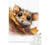 Adult Jigsaw Puzzles1000 Pieces Autumn Leaf Mouse Art Jigsaw Puzzle Family Games But Fun And Humorous Christmas Birthday Gifts 70x50cm/1000pcs