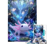Adult Jigsaw Puzzles1000 Pieces Axolotl in Enchanted Forest Challenging To Complete Difficult Challenge Brain Teaser Game for 14+ Puzzle Game Offered (50x75cm)