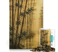 Adult Jigsaw Puzzles1000 Pieces Bamboo Forest by Water Clean Cut Piece Logic Fun Toy Free Time Game Xmas Decor Gift (50x75cm)