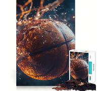 Adult Jigsaw Puzzles1000 Pieces Basketball Through Net Sparks Clean Cut Piece Logic Fun Toy Free Time Game Xmas Decor Gift (50x75cm)