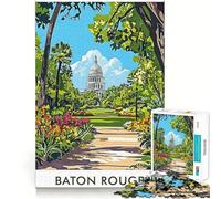 Adult Jigsaw Puzzles1000 Pieces Baton Rouge Capitol View Tight Cut Fun Brain Game Gift Relax Fun Time Christmas Wall Art (50x75cm)
