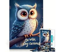 Adult Jigsaw Puzzles1000 Pieces Be Wise Stay Curious Tight Cut Fun Brain Game Gift Relax Fun Time Christmas Wall Art (38x26cm)