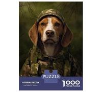 Adult Jigsaw Puzzles1000 Pieces Beagle Camo Jacket Puzzle for Adults Toy Wall Decor Enhance Memory Christmas Birthday Gifts 52x38cm/1000pcs