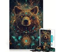 Adult Jigsaw Puzzles1000 Pieces Bear Cosmic Vision Tight Cut Fun Brain Game Gift Relax Fun Time Christmas Wall Art (38x52cm)