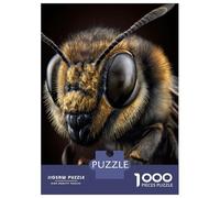 Adult Jigsaw Puzzles1000 Pieces Bee Portrait on Dark Adult Puzzles Family Game Staycation Kill Time Unique Birthday And Xmas Gifts 52x38cm/1000pcs
