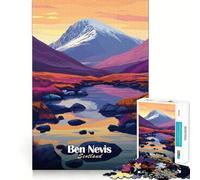 Adult Jigsaw Puzzles1000 Pieces Ben Nevis Mountain Landscape Exact Cut Art Smart Brain Toy Relax Time Game Xmas Decor Gift (38x26cm)
