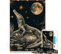 Adult Jigsaw Puzzles1000 Pieces Big Crocodile Tarot Cards Tight Cut Fun Brain Game Gift Relax Fun Time Christmas Wall Art (50x75cm)