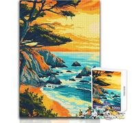 Adult Jigsaw Puzzles1000 Pieces Big Sur Beach Coast Art Relaxing Games Staycation Kill Time Secret Santa Gifts Size 50x75cm