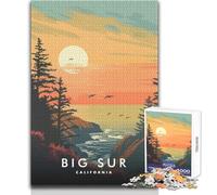 Adult Jigsaw Puzzles1000 Pieces Big Sur Sunset Relaxing Games Staycation Kill Time Secret Santa Gifts Size 50x75cm