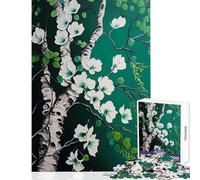 Adult Jigsaw Puzzles1000 Pieces Birch Tree White An Green Educational Toy Great Gift for Games Impossible Game Enhance Love between Couples Size 50x75cm