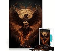 Adult Jigsaw Puzzles1000 Pieces Bitcoin Phoenix Tight Cut Fun Brain Game Gift Relax Fun Time Christmas Wall Art (38x52cm)