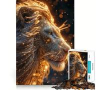 Adult Jigsaw Puzzles1000 Pieces Black And Gold Lions Exact Cut Art Smart Brain Toy Relax Time Game Xmas Decor Gift (50x75cm)