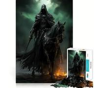 Adult Jigsaw Puzzles1000 Pieces Black Horse of The Dead Fine Cut Art, Problem Solve Fun, Cozy Time Play, Christmas Wall Art (38x52cm)