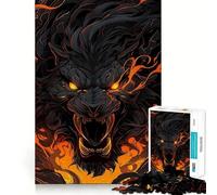 Adult Jigsaw Puzzles1000 Pieces Black Lion Goes Beast Mode Fine Cut Art, Problem Solve Fun, Cozy Time Play, Christmas Wall Art (50x75cm)