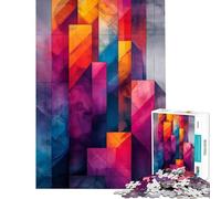 Adult Jigsaw Puzzles1000 Pieces Block Geometric Art Help The Brain Exercise Perfect Decoration Fun Games for Ages 14 And over (38x52cm)