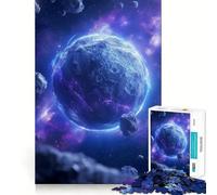 Adult Jigsaw Puzzles1000 Pieces Blue Planet Space Cosmos Fine Cut Art, Problem Solve Fun, Cozy Time Play, Christmas Wall Art (50x75cm)
