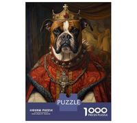Adult Jigsaw Puzzles1000 Pieces Boxer Dog The King Puzzle for Adults Toy Wall Decor Enhance Memory Christmas Birthday Gifts 70x50cm/1000pcs