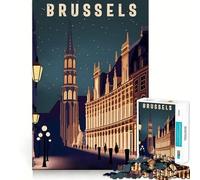 Adult Jigsaw Puzzles1000 Pieces Brussels Belgium Travel Premium Cut Fun Logic Fun Toy Easy Time Play Christmas Wall Art (50x75cm)