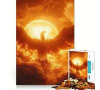 Adult Jigsaw Puzzles1000 Pieces Burning Phoenix Sunfire Premium Cut Fun Logic Fun Toy Easy Time Play Christmas Wall Art (38x52cm)