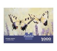 Adult Jigsaw Puzzles1000 Pieces Butterfly Wall Art Print-2 Jigsaws for Adults Anti-Stress Toys A Work of Art Fun Activities at Home 38x26cm/1000pcs