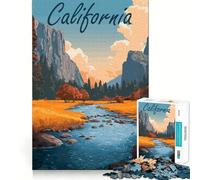 Adult Jigsaw Puzzles1000 Pieces California Landscape with River And Mountains Premium Cut Fun Logic Fun Toy Easy Time Play Christmas Wall Art (38x26cm)