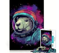 Adult Jigsaw Puzzles1000 Pieces Capybara Astronaut Galaxy Premium Cut Fun Logic Fun Toy Easy Time Play Christmas Wall Art (50x75cm)