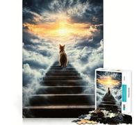 Adult Jigsaw Puzzles1000 Pieces Cat Ascending to Heaven Premium Cut Fun Logic Fun Toy Easy Time Play Christmas Wall Art (50x75cm)