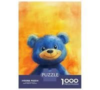 Adult Jigsaw Puzzles1000 Pieces Charming Blue Bear Smile Puzzle for Adults DIY Toys Perfect Decoration Unique Birthday And Xmas Gifts 52x38cm/1000pcs