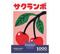 Adult Jigsaw Puzzles1000 Pieces Cherry Retro Japanese Art Print Jigsaw Puzzle Brain Teaser Game Presents for Women Challenging Game Gifts 70x50cm/1000pcs
