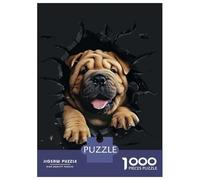 Adult Jigsaw Puzzles1000 Pieces Chinese Shar Pei Jigsaws for Adults Fun Games But Fun And Humorous Fun Activities at Home 52x38cm/1000pcs