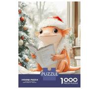 Adult Jigsaw Puzzles1000 Pieces Christmas Axolotl Lizard Toilet Jigsaw Puzzle Brain Teaser Game Presents for Women Challenging Game Gifts 52x38cm/1000pcs