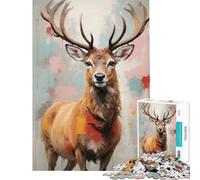 Adult Jigsaw Puzzles1000 Pieces Christmas Reindeer Rudolph Brain Teaser Game Brain Intelligence Challenge Addictive Toys Great Gifts A Work of Art (Size 50x75cm)