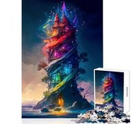 Adult Jigsaw Puzzles1000 Pieces Colorful Castle The Glass Toy Wall Decor Funny Gift Educational Game Suitable for Desktop Decoration size 50x75cm