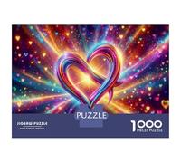 Adult Jigsaw Puzzles1000 Pieces Colorful Heart Background Jigsaws for Adults Anti-Stress Toys A Work of Art Fun Activities at Home 38x26cm/1000pcs