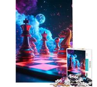 Adult Jigsaw Puzzles1000 Pieces Cosmic Chessboard Brain Teaser Game Brain Intelligence Challenge Addictive Toys Great Gifts A Work of Art (Size 38x26cm)