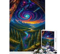 Adult Jigsaw Puzzles1000 Pieces Cosmic Landscape with River And Galaxy Hands-on Game for The Whole Family Home Decoration Toys Gifts for Friends And Family (50x75cm)