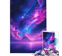 Adult Jigsaw Puzzles1000 Pieces Cosmic Ocean Twilight with Shooting Star Help The Brain Exercise Presents for Women Family Games Suitable for Ages 14 And Up (38X52CM)