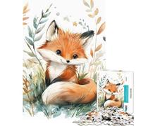 Adult Jigsaw Puzzles1000 Pieces Cute Baby Fox In Grass Help The Brain Exercise Presents for Women Family Games Suitable for Ages 14 And Up (38X52CM)