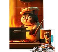 Adult Jigsaw Puzzles1000 Pieces Cute Fat Cooking Porridge Educational Challenge Difficult Challenge Fun Games for Ages 14 And over (50X75CM)