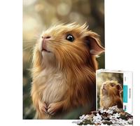 Adult Jigsaw Puzzles1000 Pieces Cute Guinea Pig Portrait Brain Teaser Game Brain Intelligence Challenge Addictive Toys Great Gifts A Work of Art (Size 38x52cm)