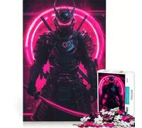 Adult Jigsaw Puzzles1000 Pieces Cyberpunk Samurai, Family Games, Wall Decoration, with Fully Interlocking Randomly Shaped Pieces 38x26cm