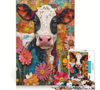 Adult Jigsaw Puzzles1000 Pieces Daisy The Painted Cow, Anti-Stress Toys, Pattern Assembly, Unique Birthday And Xmas Gifts 38x52cm