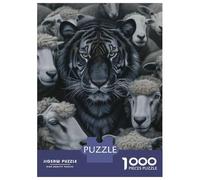 Adult Jigsaw Puzzles1000 Pieces Dark Tiger Sheep Creative Jigsaw for Adults Family Games Staycation Kill Time Challenging Game Gifts 70x50cm/1000pcs