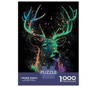 Adult Jigsaw Puzzles1000 Pieces Deer Neon Jigsaws for Adults Brain Teaser Game Presents for Women Fun Activities at Home 38x26cm/1000pcs