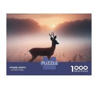 Adult Jigsaw Puzzles1000 Pieces Deer Sunset Landscape Jigsaws for Adults Anti-Stress Toys A Work of Art Fun Activities at Home 52x38cm/1000pcs