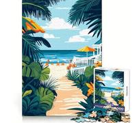 Adult Jigsaw Puzzles1000 Pieces Delaware Beach Summer Minimalist Art Tight Fit Play Mind Game Gift Easy Play Game Birthday Decor Gift (50x75cm)