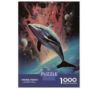 Adult Jigsaw Puzzles1000 Pieces Dolphin in 60s Rock Album Puzzle for Adults Toy Wall Decor Enhance Memory Christmas Birthday Gifts 70x50cm/1000pcs